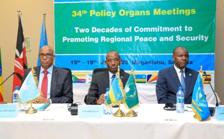 Gen Muganga in Somalia for Eastern African Standby Force meeting