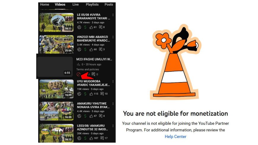 Rwandan YouTube Channels face deletion and demonitization over M23 Content
