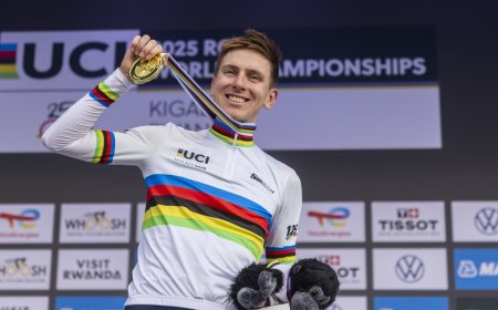 Who is 2025 world champion Tadej Pogačar?