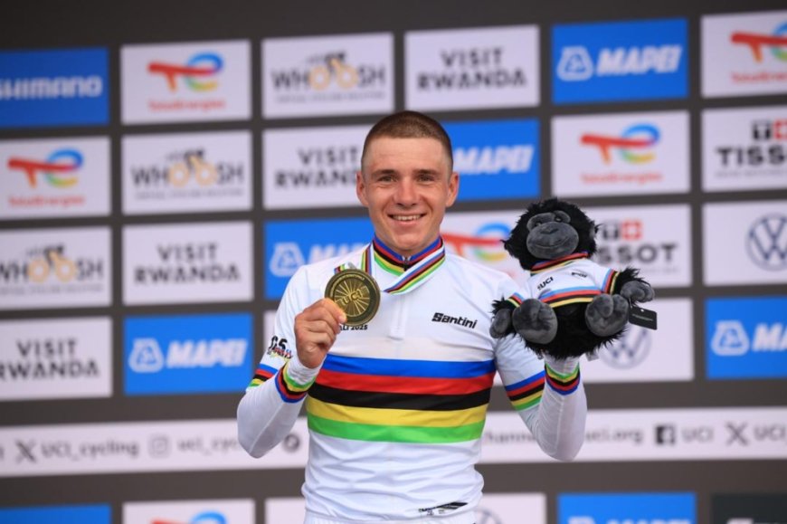 Remco Evenepoel wins third straight time trial world title