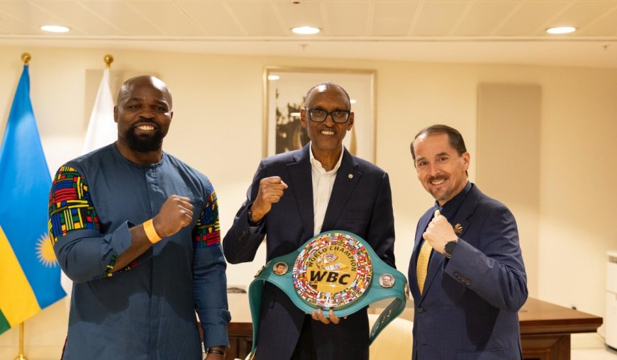 Kagame meets Cameroonian boxer Carlos Takam