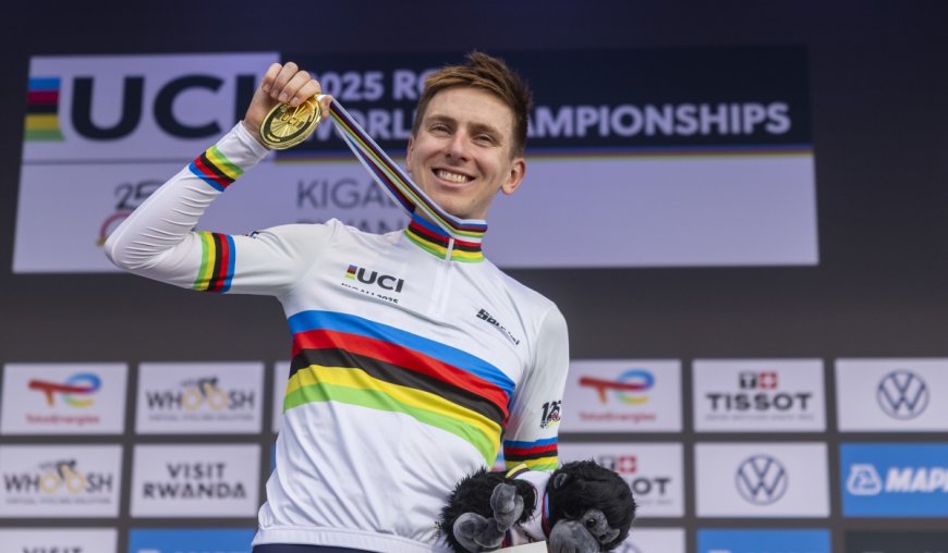 Who is 2025 world champion Tadej Pogačar?