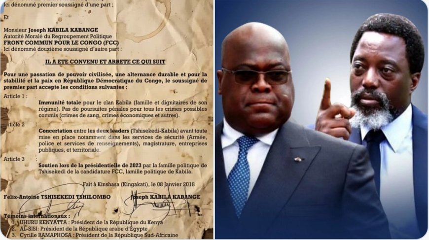 Kabila Accuses Tshisekedi of Violating Power-Sharing Deal as Details of Secret Agreement Emerge