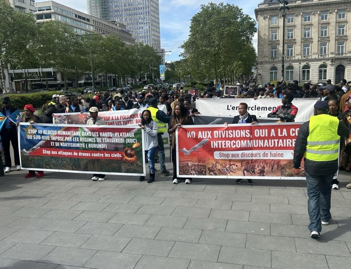Brussels: Congolese Protest Against DR Congo and Burundi Attacks in Minembwe